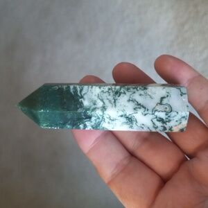 Green Moss Agate Crystal Tower.